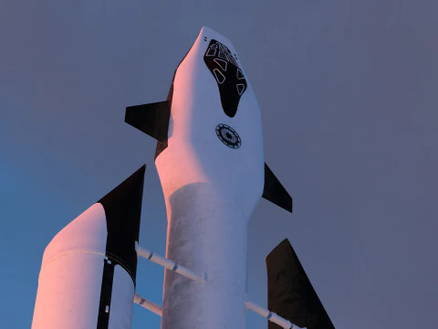 Rocket spaceship with interior 3D Model