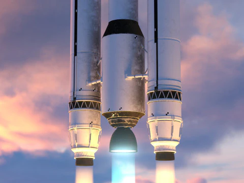 Rocket spaceship with interior 3D Model