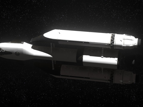 Rocket spaceship with interior 3D-Modell