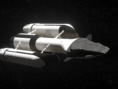 Rocket spaceship with interior 3D-Modell