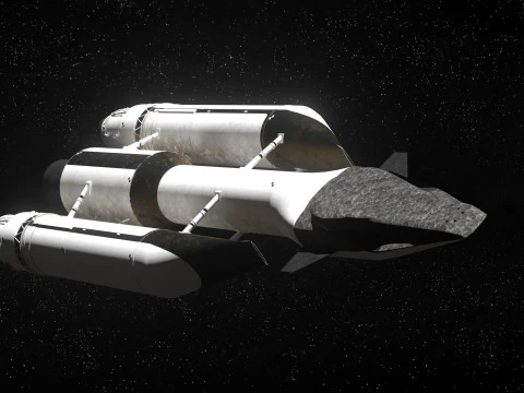 Rocket spaceship with interior 3D Model