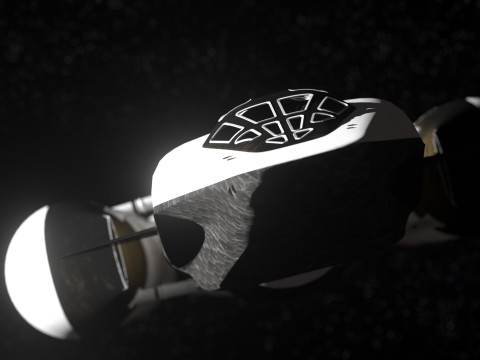Rocket spaceship with interior 3D-Modell