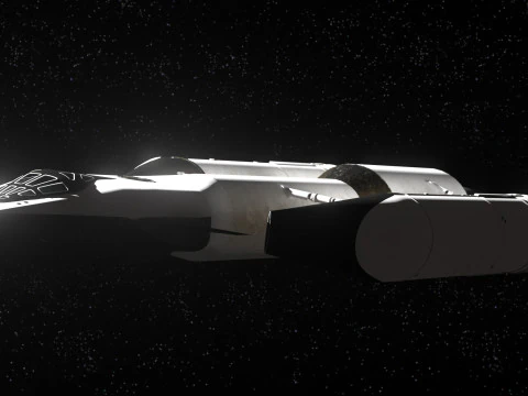 Rocket spaceship with interior 3D Model