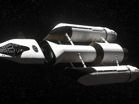 Rocket spaceship with interior 3D-Modell
