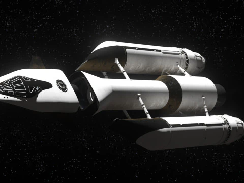 Rocket spaceship with interior 3D Model