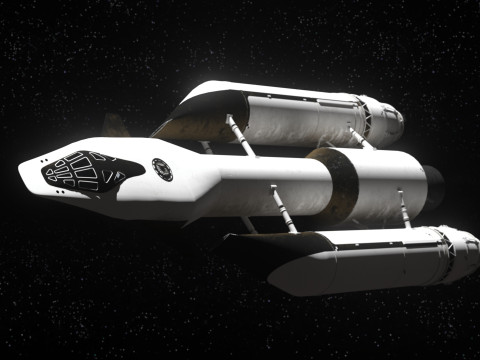 Rocket spaceship with interior 3D-Modell