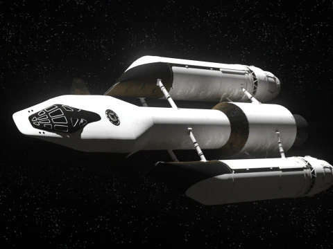 Rocket spaceship with interior 3D Model