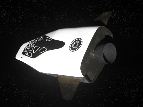 Rocket spaceship with interior 3D-Modell