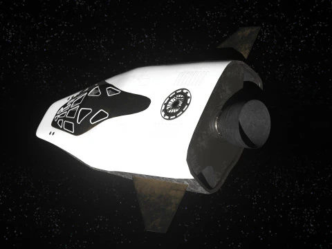 Rocket spaceship with interior 3D Model