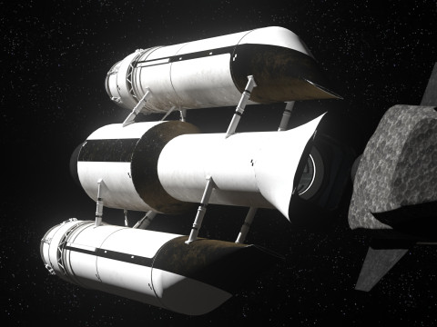 Rocket spaceship with interior 3D-Modell