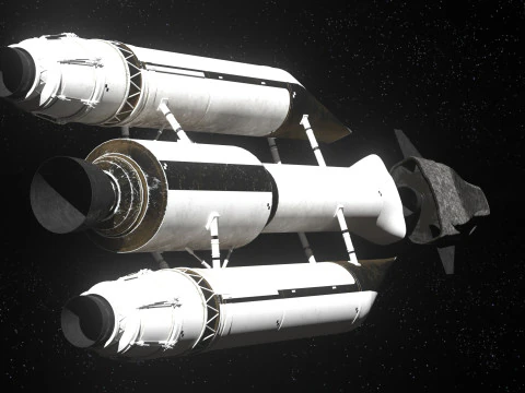 Rocket spaceship with interior 3D Model