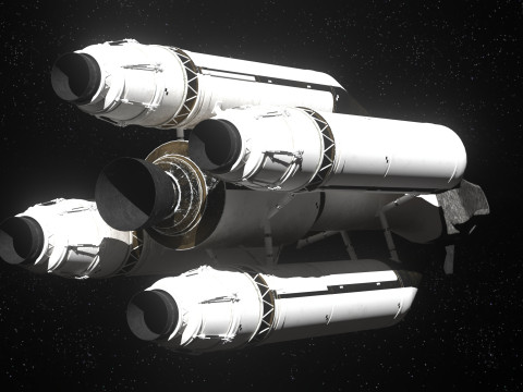 Rocket spaceship with interior 3D-Modell