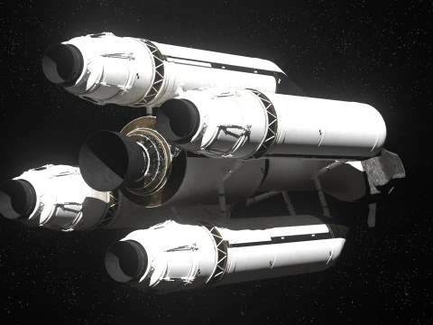 Rocket spaceship with interior 3D Model