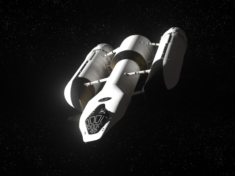 Rocket spaceship with interior 3D-Modell