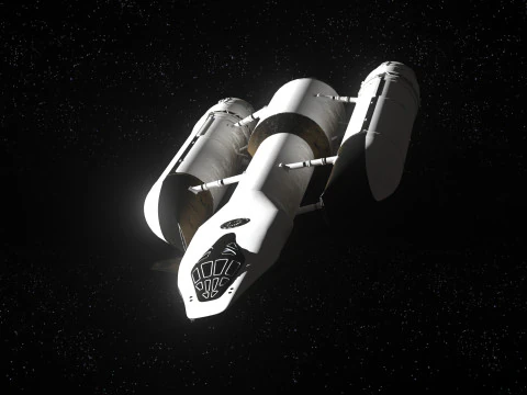 Rocket spaceship with interior 3D Model