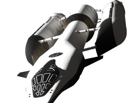 Rocket spaceship with interior 3D Model