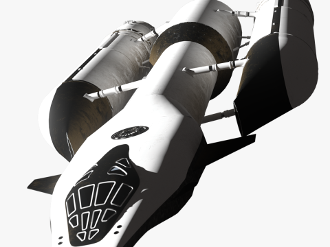 Rocket spaceship with interior 3D-Modell