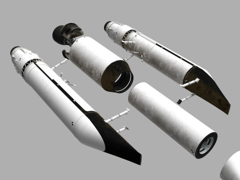 Rocket spaceship with interior 3D-Modell