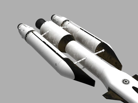Rocket spaceship with interior 3D Model