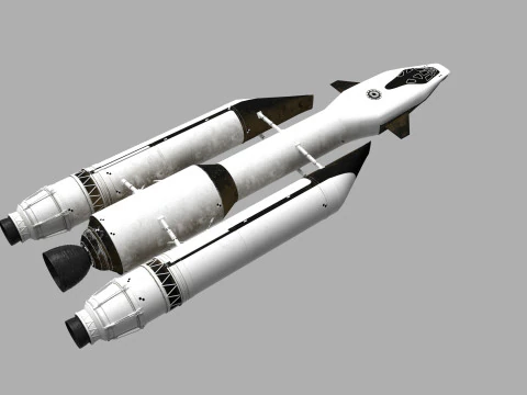 Rocket spaceship with interior 3D Model