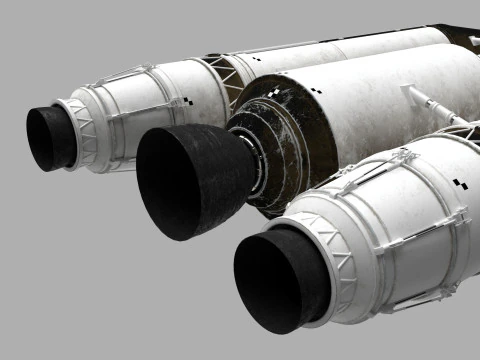 Rocket spaceship with interior 3D Model