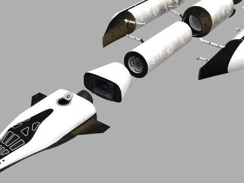 Rocket spaceship with interior 3D-Modell