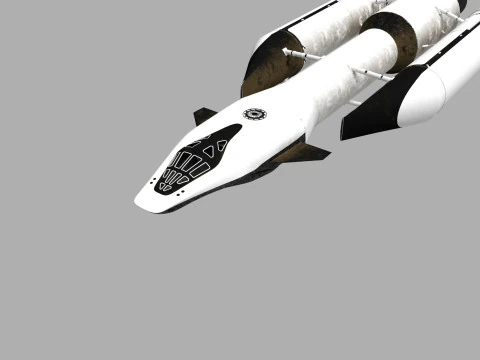 Rocket spaceship with interior 3D Model