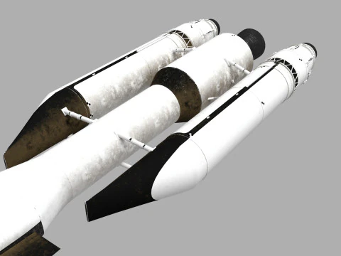 Rocket spaceship with interior 3D Model