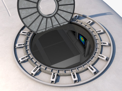 Rocket spaceship with interior 3D-Modell