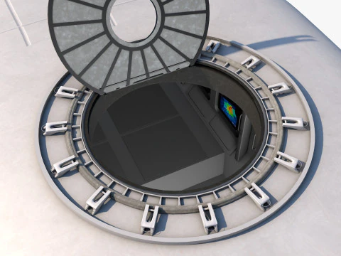 Rocket spaceship with interior 3D Model