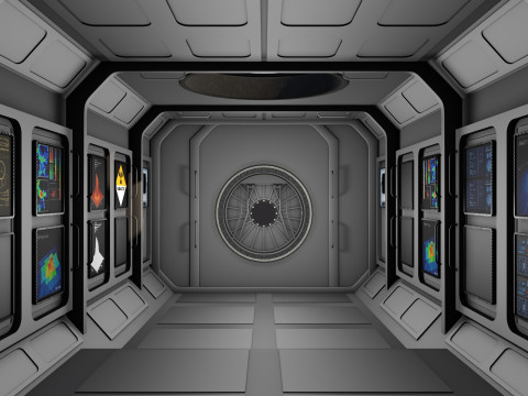 Rocket spaceship with interior 3D-Modell