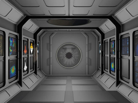 Rocket spaceship with interior 3D Model