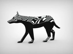 3d wolf sculpture 3D Model