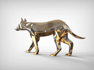 3d wolf sculpture 3D Model