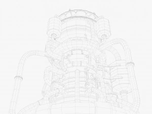 motore a razzo Modello 3D