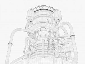 motore a razzo Modello 3D