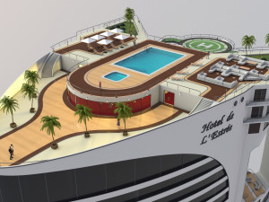 3d hotel - rooftop - inside 3D Model