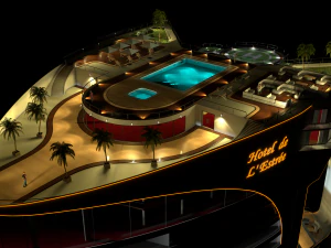 Hotel 3D - tetto - interno Modello 3D