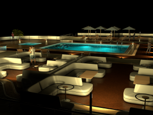 3d hotel - rooftop - inside 3D Model