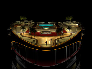 3d hotel - rooftop - inside 3D Model