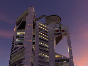 3d hotel - rooftop - inside 3D Model