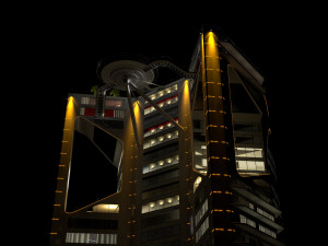 3d hotel - rooftop - inside 3D Model