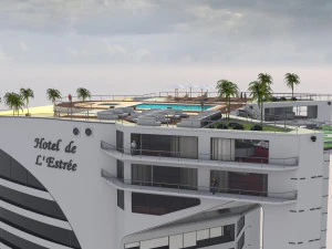 Hotel 3D - tetto - interno Modello 3D