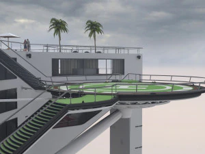 Hotel 3D - tetto - interno Modello 3D