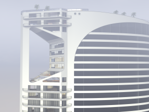 3d hotel - rooftop - inside 3D Model