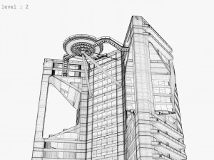 Hotel 3D - tetto - interno Modello 3D