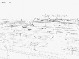 Hotel 3D - tetto - interno Modello 3D