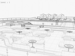 3d hotel - rooftop - inside 3D Model