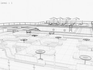 Hotel 3D - tetto - interno Modello 3D