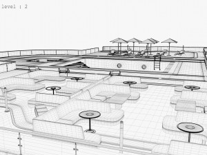 3d hotel - rooftop - inside 3D Model